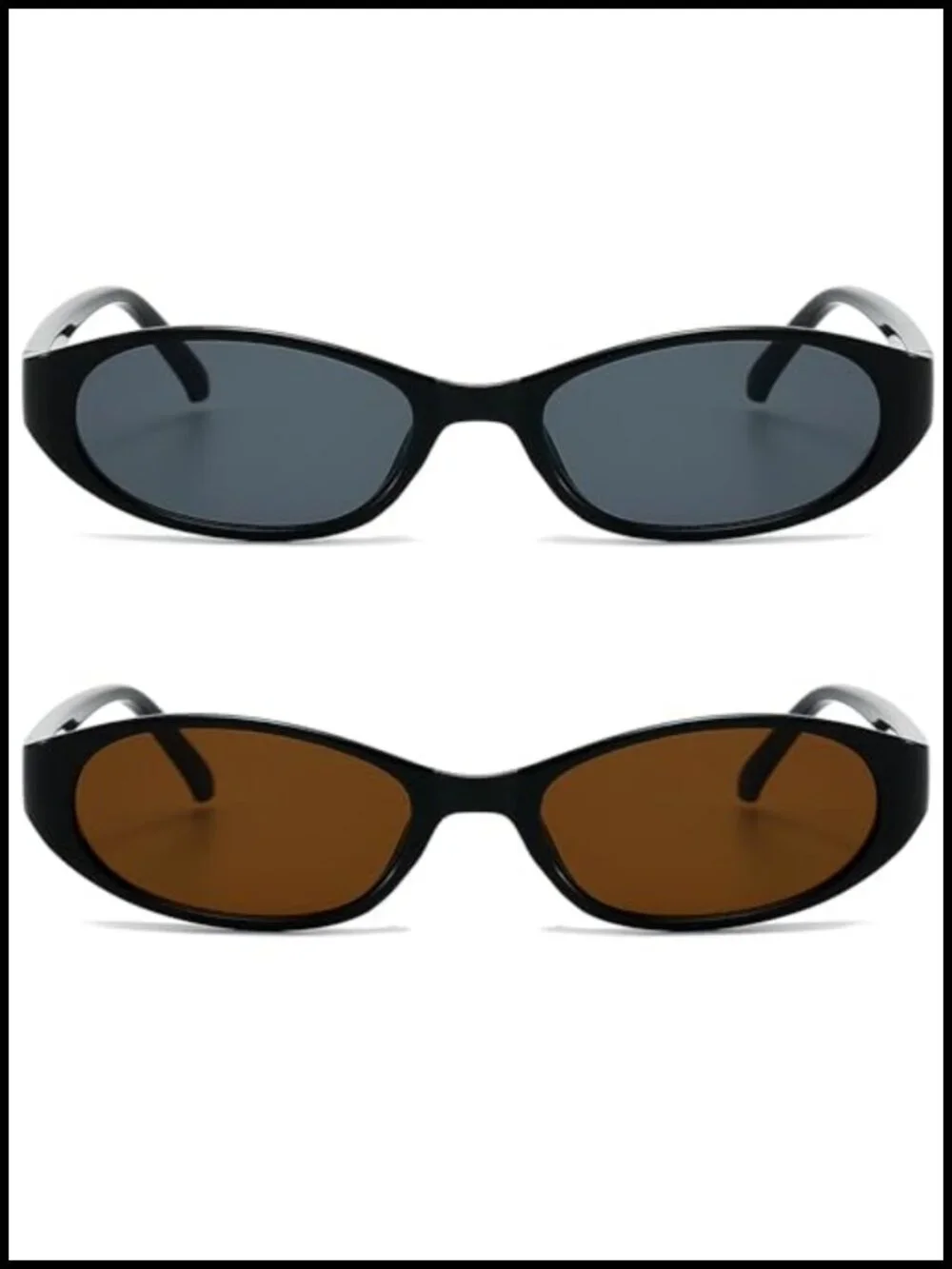 Retro Oval Cat Eye Sunglasses for Women Lightweight Narrow UV400
